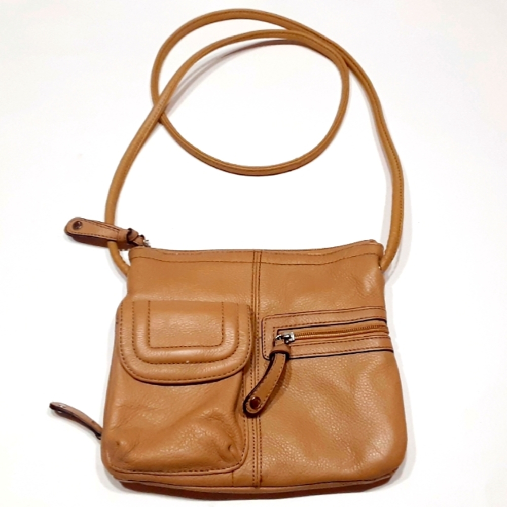 Tignanello Tan Leather Crossbody Bag